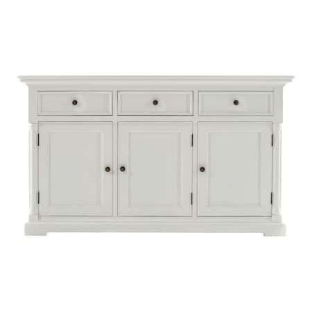 Homeroots Modern Farm White Three Door Buffet Server 388248