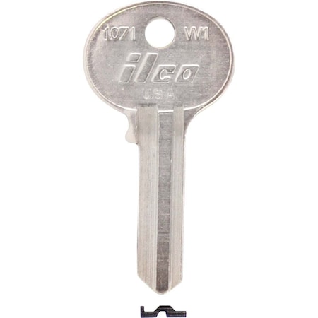 Kaba Ilco Wilson Nickel Plated Cam Lock Key, 1071, 10PK AL4220100B