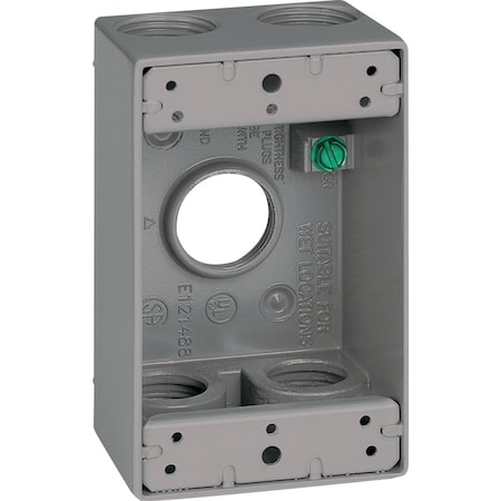 Southwire Single Gang 3/4'' 5-Hole Gray Weatherproof Junction Box WB1575-UPC