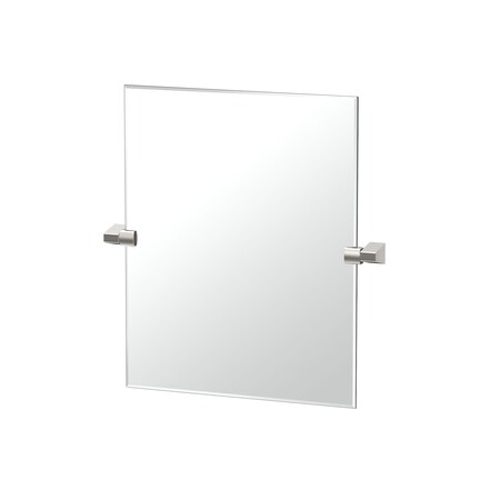 Gatco A-Line 24" Frameless Rectangle Mirror, Satin Nickel 5669SM