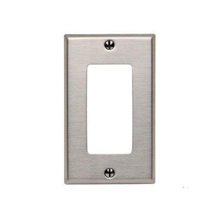 Leviton Receptacle Wall Plate, Number of Gangs: 1 Stainless Steel, Silver SSJ26-40