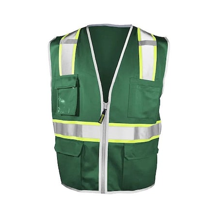 Occunomix Color Coded Vest L/XL U Back, , Zipper 7 Pockets LUX-XTOMSZ-GRL/XL