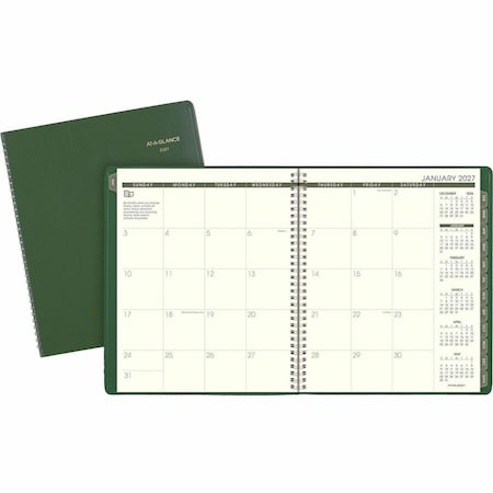 At-A-Glance Recycled Monthly Planner, 11 x 9, Green, 2022-2023 70260G60