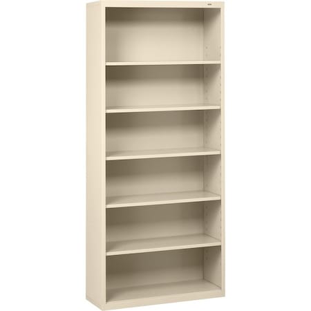 Tennsco Bookcase, Metal, 6Shf, 78H, Putty B-78PY
