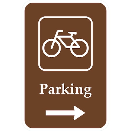 Lyle Parking (with Cycle and Right Arrow Symbol), 12x18, Engineer Grade, White G-3781-EG_12x18