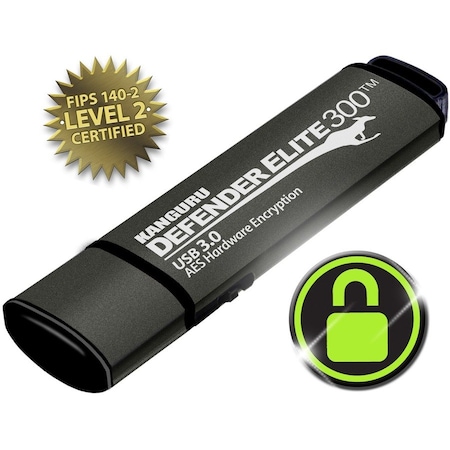 Kanguru DEFENDER ELITE300 FIPS 140-2 LEVEL 2 CERTIFIED SECURE FLASH DRIVE-32G-TA KDFE300-32G