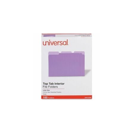 Universal File Folders, Violet, 100PK UNV12305