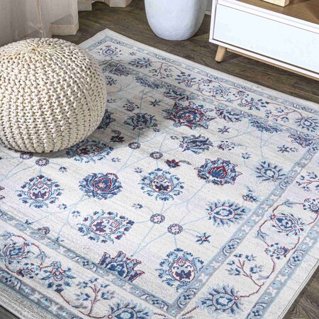 Jonathan Y Modern Persian Vintage Moroccan Traditional Ivory/Blue/Red 6 ft Square Area Rug MDP101D-6SQ