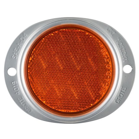 Grote Lighting Steel Two-Hole Mounting Amber Reflector with Silver Housing & Gasket - 40193 40193-3