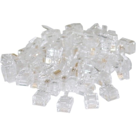 Cable Wholesale Phone/Data RJ12 Crimp Connectors for Flat Wire, 6P6C, 50 pieces 31D0-6P6CF