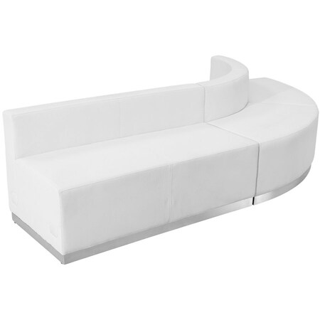 Flash Furniture 3 pcs. Living Room Set, 25-1/4" to 52-1/2" x 27", Upholstery Color: White, Series: Alon ZB-803-790-SET-WH-GG