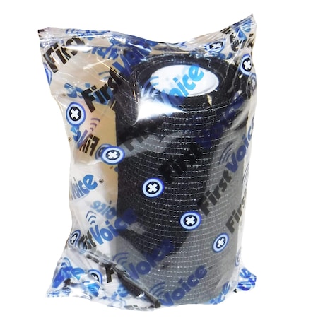 First Voice Self-Adhesive Bandage, 4" x 5yds (4-Pack), Black TS-3190-4B