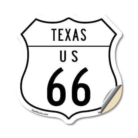 Signmission Texas Route Marker Shield Sign Us 66, 18 Inch X 18 Inch, Vinyl Decal SHI-D-18-466