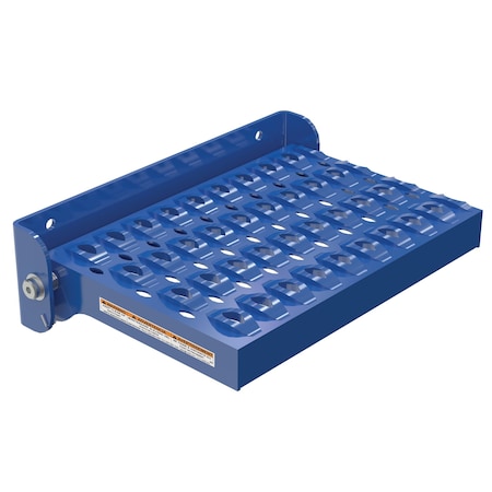 Vestil Spring-Loaded Serrated Fold-Up Step 350 lb Capacity Blue Steel SFS-149-SL