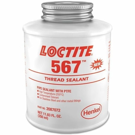 Loctite Thread Sealant 11.83 fl oz, Brush-Top Can, 567, White, Paste 2087072