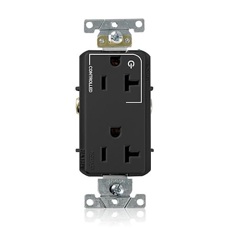 Leviton DPl Dup Rec 20A 125V 1MCtrl Self-Gr Blk 16352-1PE