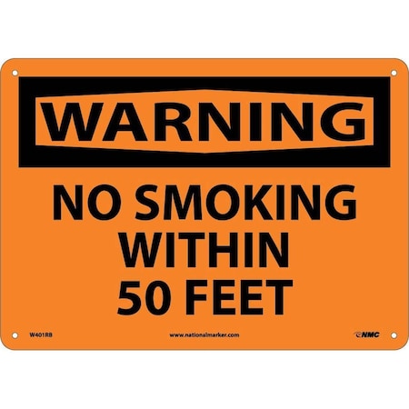 Nmc Warning No Smoking Within 50 Feet Sign, W401RB W401RB