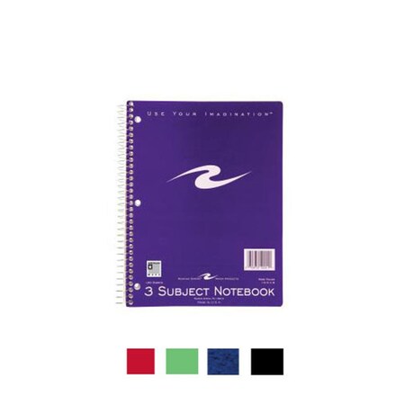 Roaring Spring Paper Products Three Subject Notebook - 120 Sheets Per Book 10041