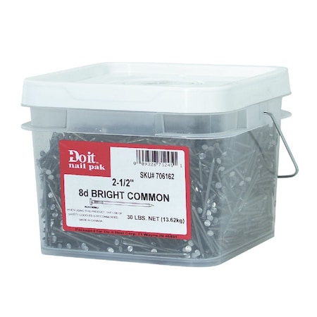 Do It Best 2-1/2''x10.25 gax8d Bright Common Nails, 3030 Ct. 30 Lb. DIB706162