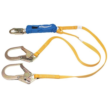 Werner Energy Absorbing Lanyard, 6 ft. Length, Snap Hook, Steel, 2 Leg(s), 310 lb Weight Capacity C411200