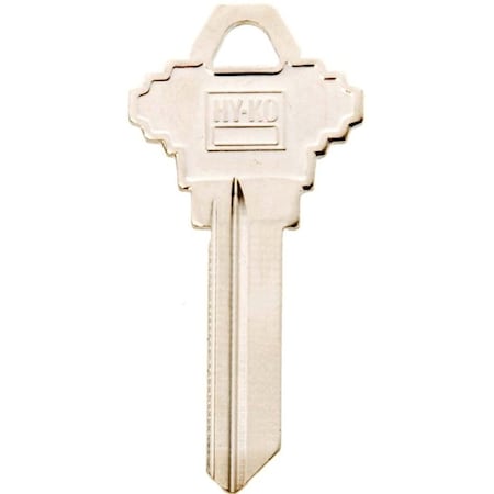 Hy-Ko Key Blank, Brass, Nickel, For Schlage Cabinet, House Locks and Padlocks 11010SC10