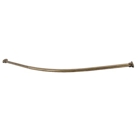 Kingston Brass 47"-60" Stainless Steel Adjustable Curved Shower Curtain Rod, Antique Brass CC3173
