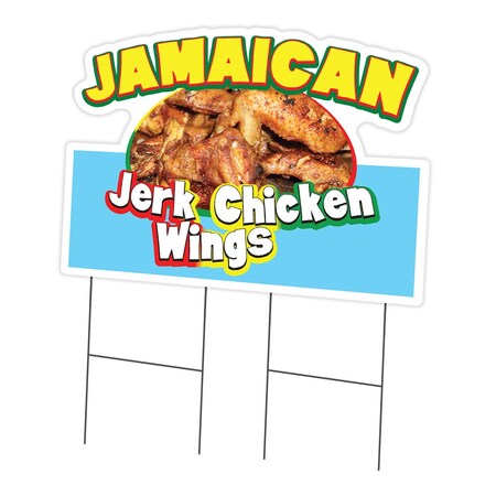 Signmission Jamaican Jerk Chicken Wings Die Cut Yard & Stake outdoor plastic, 2436-Jamaican Jerk Chicken Wings C-DC-2436-Jamaican Jerk Chicken Wings19