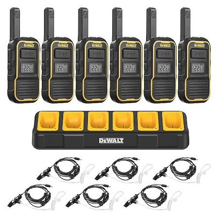 Dewalt 2-way Radio, PK6 DXFRSBH600-BCH6-SV2