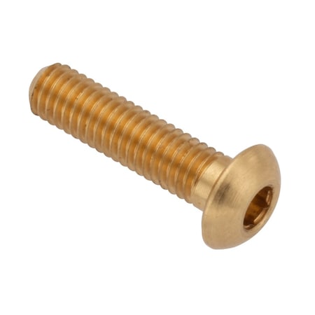 Zoro Select M3-0.50 Socket Head Cap Screw, Button, Plain Brass, 12 mm Length ZBC3X12BR