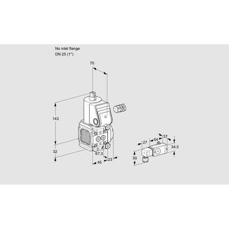 Honeywell Kromschroder Solenoid Gas Safety Valve - VAS1-/25R/NW, Class A, 500 mbar, IP65 KS88002247