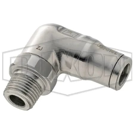 Dixon Legris by  Push-In Elbow, 1/4 x 3/8 in Nominal, MNPT x Tube, 290 psi Pressure, SS, Domestic 38896014