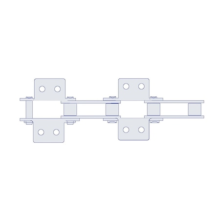 Hkk Chain HKK Double Pitch Riv Standard Conveyor w/K-2 Att Every 2nd P on Pin Link, 1P, .312 Dia x 5/16 W DC040RK2E2P