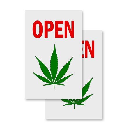 Signmission Cannabis Dispensary Open, 24 Inch x 36 Inch Vinyl Decals, Vinyl Decal, 2PK DSB-2436-2PACK-Cannabis Dispensary Open