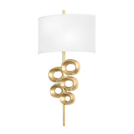 Corbett Lighting Tourmaline 2 Light Wall Sconce 14 In. Vintage Gold Leaf 450-16-VGL