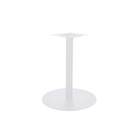 Bfm Seating Uptown - 24in Round Base - Dining Height - 3in Round Column - 11 7/8in Bolt-On Top Plate- White LP-24RWH