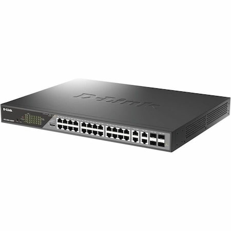D-Link 28-Port 1G Surveillance Switch POE+ Switch, 518W PoE Budget DSS-200G-28MPP