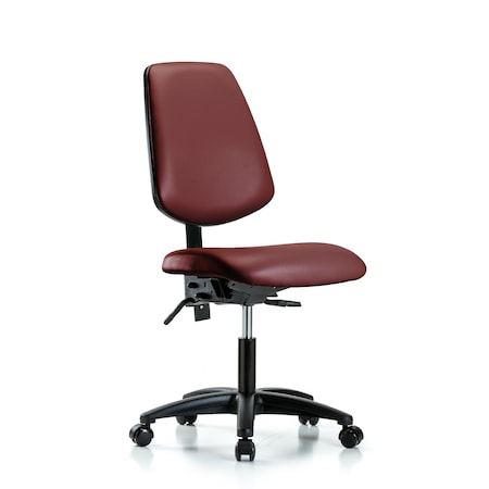 Blue Ridge Ergonomics Vinyl Chair, Desk, Med Back, Casters, Borscht BR-VDHCH-MB-RG-T0-A0-RC-8815