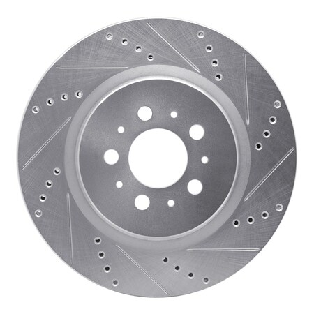 Dynamic Friction Co DFC Brake Rotor - Drilled and Slotted - Silver 631-27032R