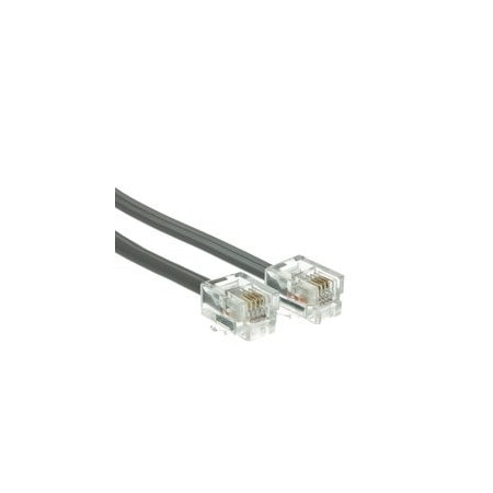 Cable Wholesale Telephone Cord (Data), RJ11, 6P / 4C, Silver Satin, Straight, 1 foot 8101-64101