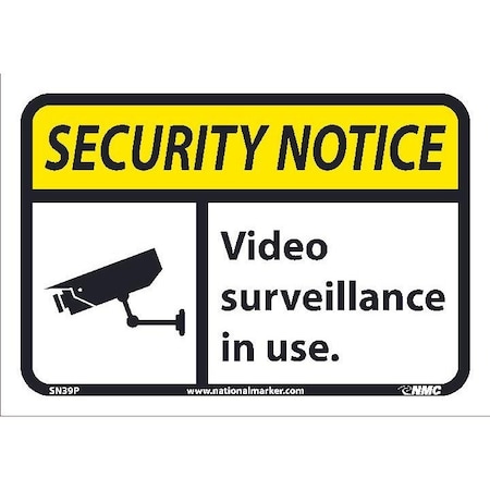 Nmc Security Surveillance In Use Sign, SN39P SN39P