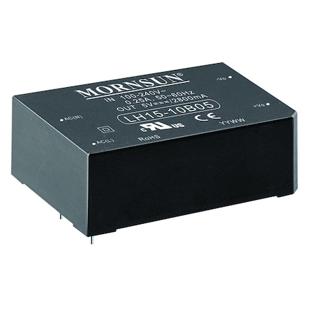 Mornsun AC-DC converter, Modular, Single output 15W 12VDC, 85-264VAC input LH15-10B12