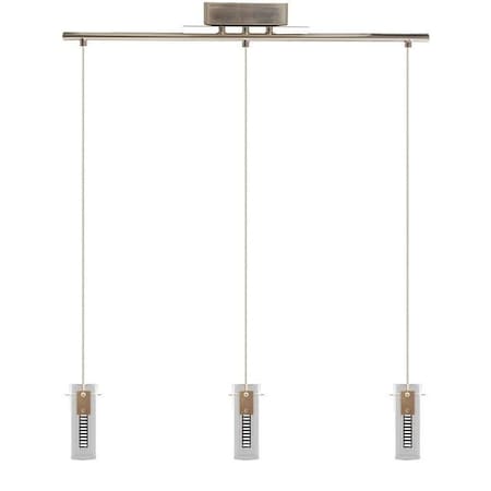 Westgate TRIPLE HOLOGRAM PENDANT LINEAR INTEGRATED LED WITH FROSTED SQ GLASS SHADES 18W 900LM C90 5CCT LCFH-3LS-MCT5