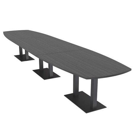 Skutchi Designs Arc Boat Conference Table, 45 in W, 144 in L, Grey HAR-ABOT-48x144-DOU.BK-WA7949