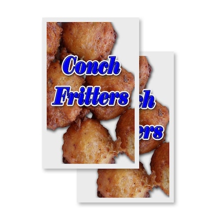 Signmission Conch Fritters, Vinyl Decals Only 24 Inch x 36 Inch, Vinyl Decal, 2PK DSB-2436-2PACK-Conch Fritters