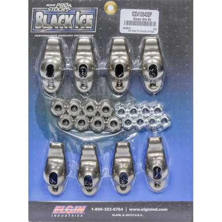 Elgin ICE410840SP B-I Rocker Arm Kit for Small Block Chevy - 1.60 Ratio 0.37 Stud ELGICE410840SP