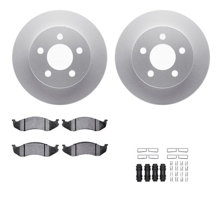 Dynamic Friction Co DFC GEOSPEC Coated Rotor- Heavy Duty Brake Pad includes Hardware 4412-42026