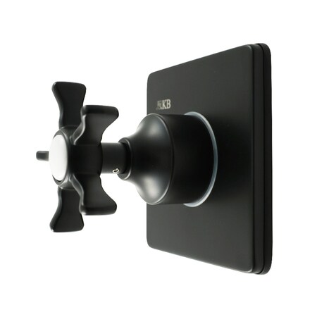 Kingston Brass Single-Handle Six-Way Diverter Valve with Square Trim Kit, Matte Black KS4040NX