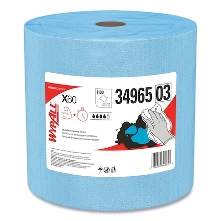 Wypall Dry Wipes Towels & Wipes, 1100 Sheets, Blue 34965