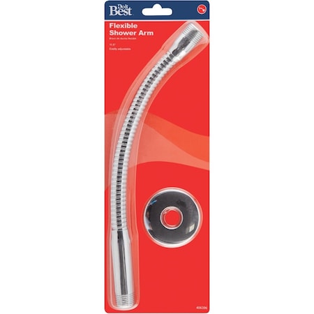 Do It Best 11-1/2'' Chrome Flexible Shower Arm with Flange DIB780CP