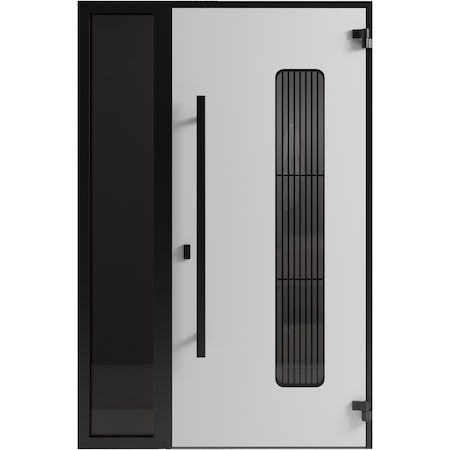 Vdomdoors Front Exterior Aluminum Door Ronex0511 Bronze Oak Prehung Entry Steel Metal Modern Painted RONEX0511EXD-BRW-W36+16xH80-LH-I